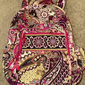 Vera Bradley Pink and Yellow Paisley Backpack